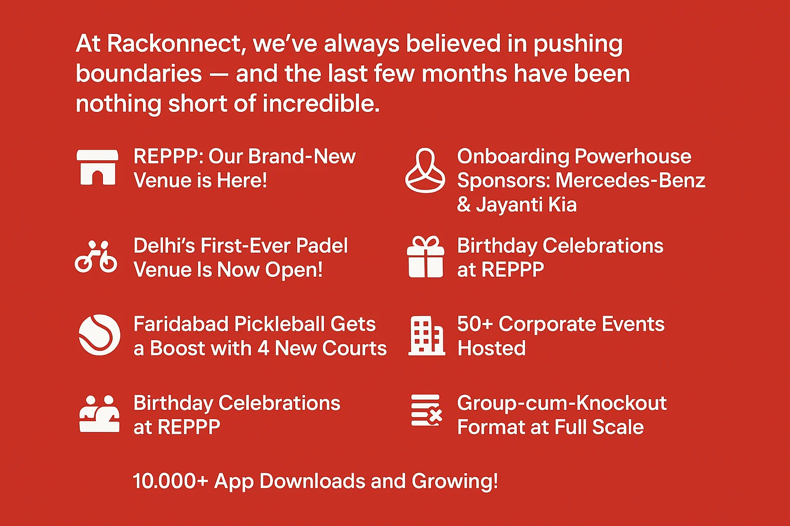 Rackonnect Sports Venue Update | New Courts Sponsors
